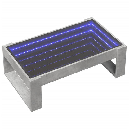 Couchtisch mit Infinity-LED Betongrau 90x53x30 cm