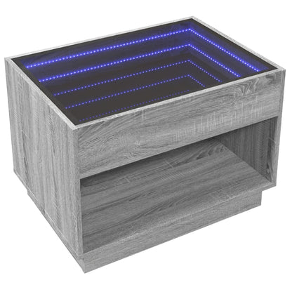 Couchtisch mit Infinity-LED Grau Sonoma 70x50x50 cm