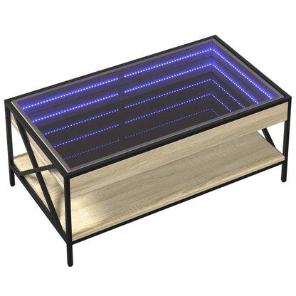 Couchtisch mit Infinity-LED Sonoma-Eiche 90x50x38 cm