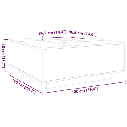 Couchtisch Betongrau 100x100x40 cm Holzwerkstoff