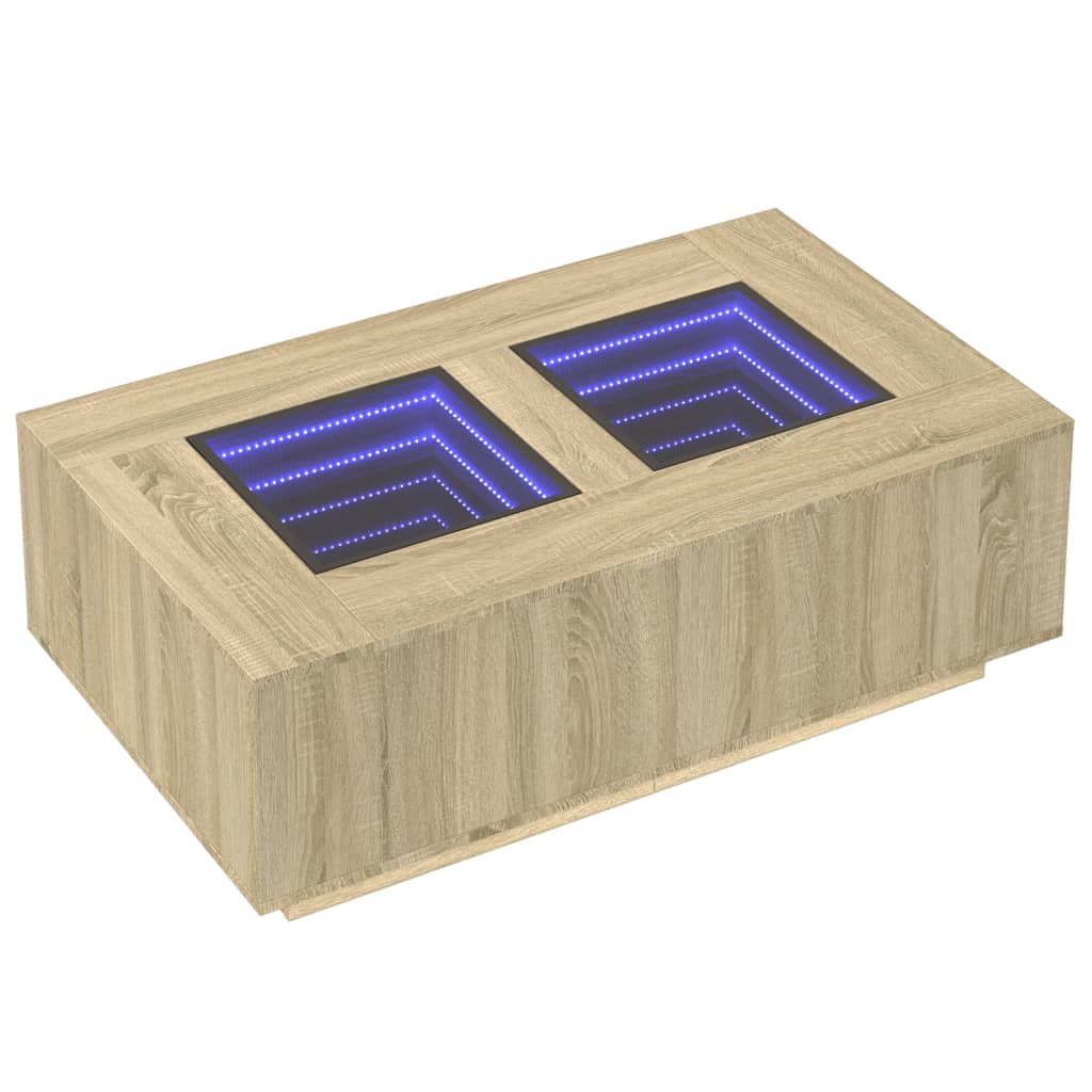 Couchtisch mit Infinity-LED Sonoma-Eiche 116x69x40 cm