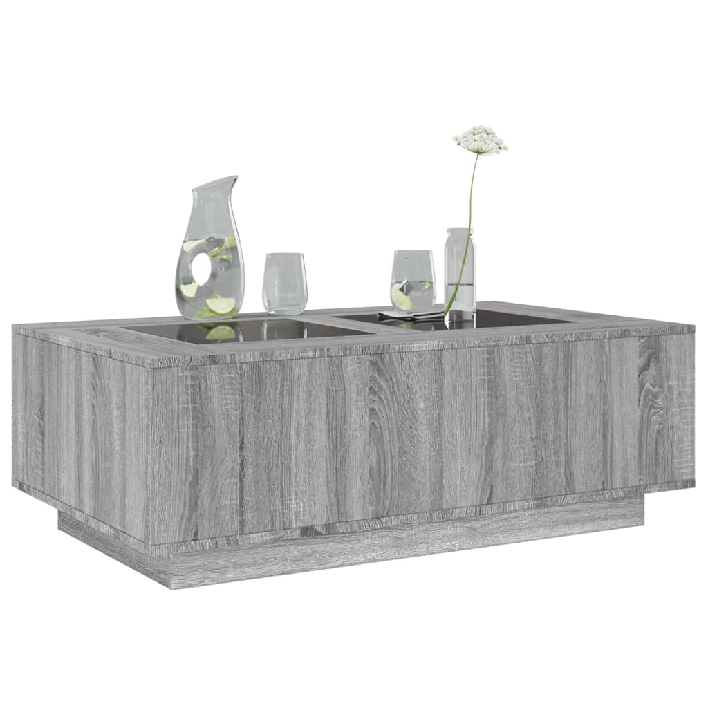 Couchtisch mit Infinity-LED Grau Sonoma 116x69x40 cm