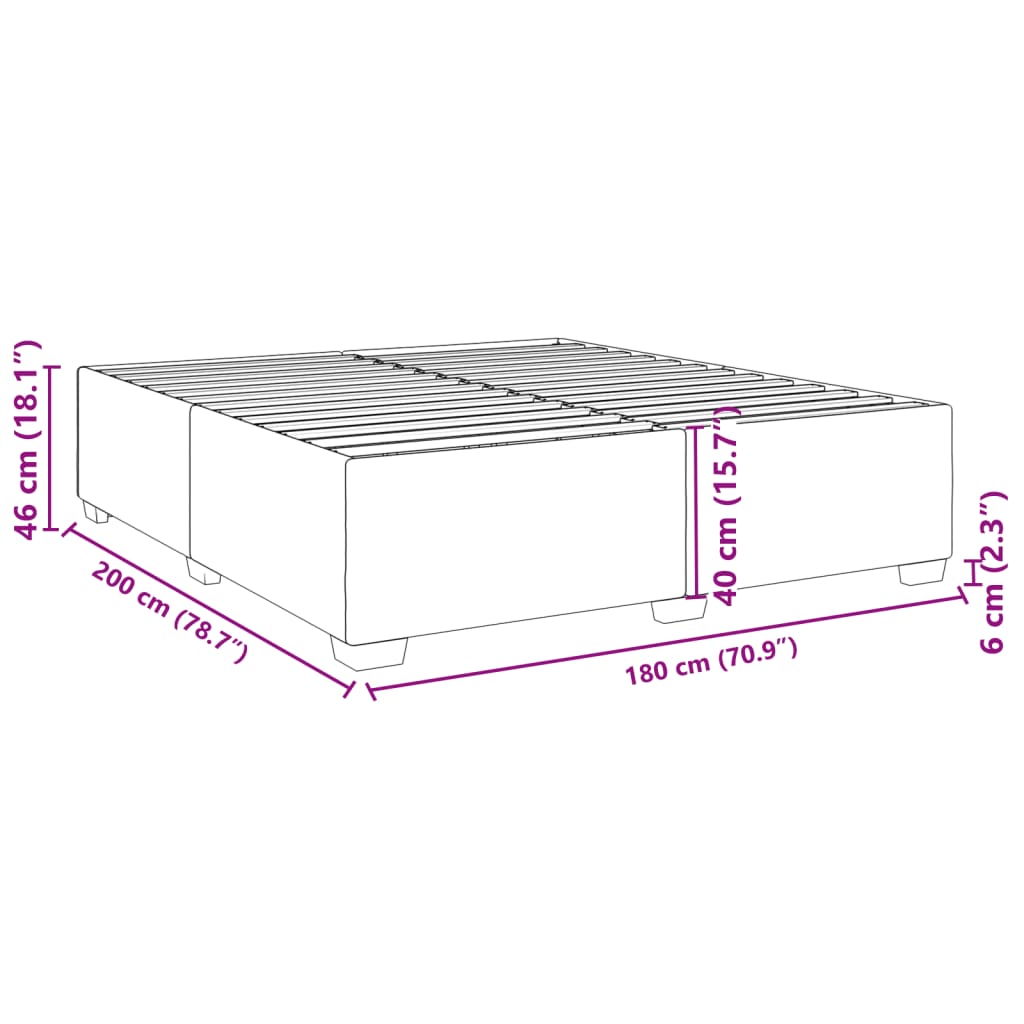 Bettgestell ohne Matratze Hellgrau 180x200 cm Stoff