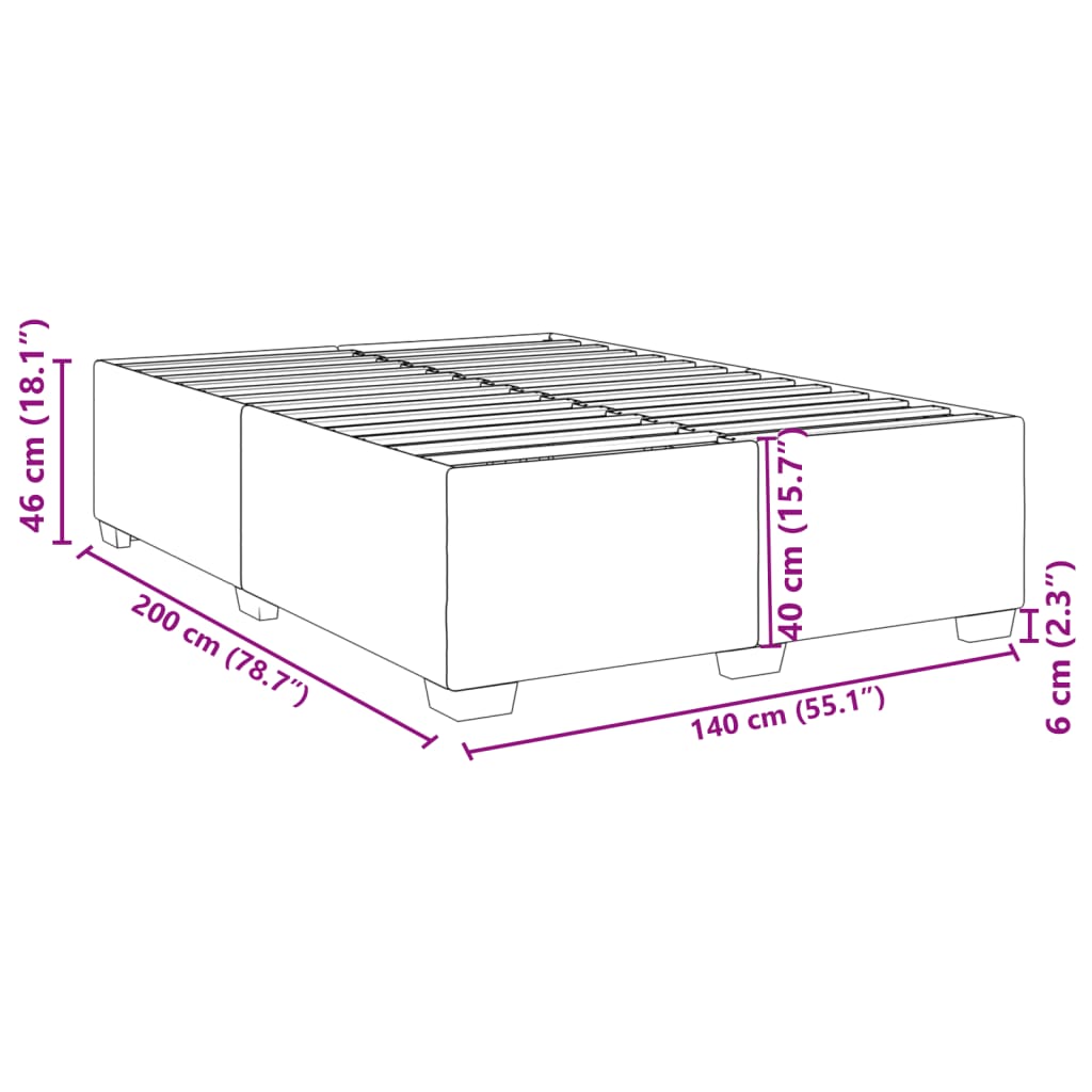 Bettgestell Schwarz 140x200 cm Kunstleder