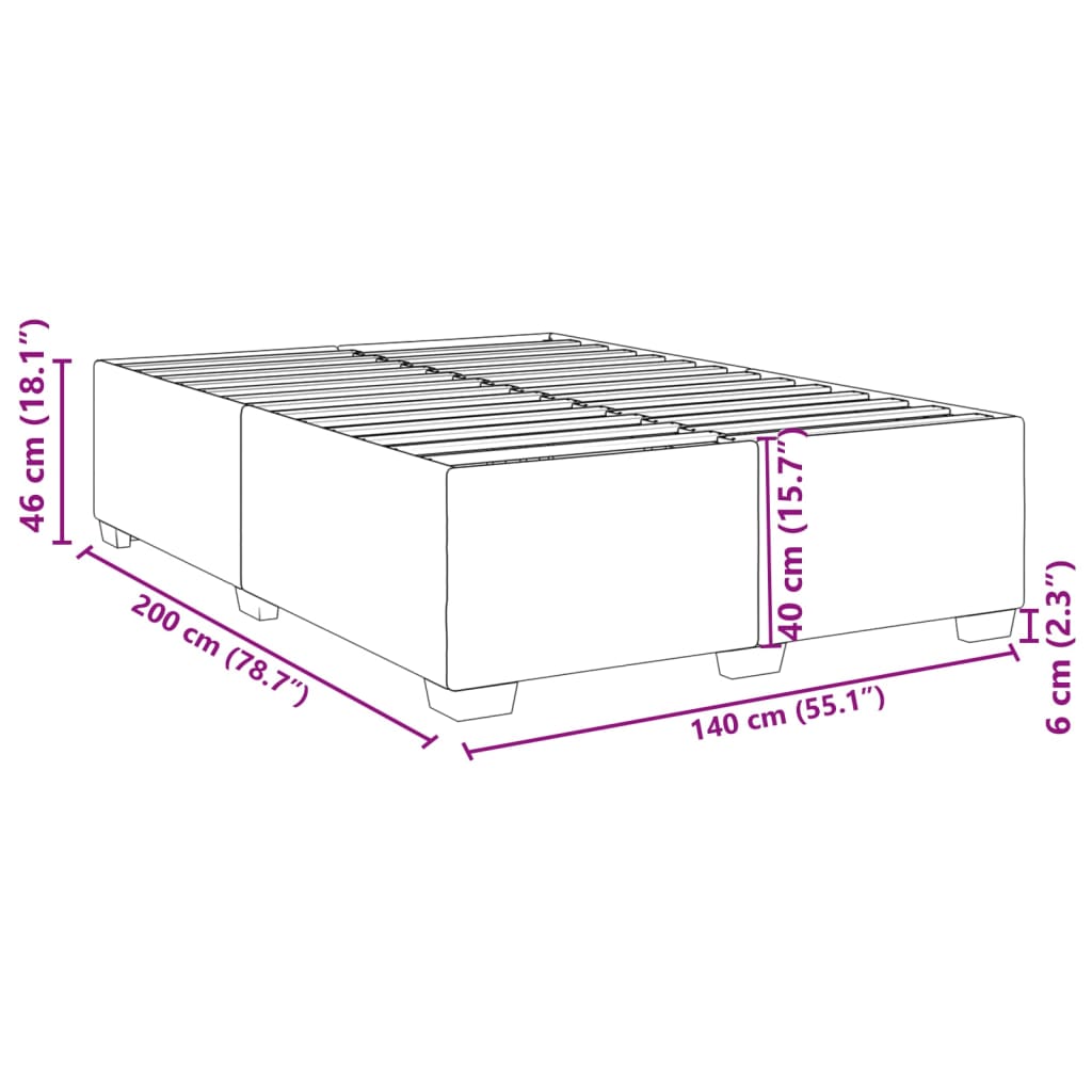 Bettgestell Cappuccino-Braun 140x200 cm Kunstleder