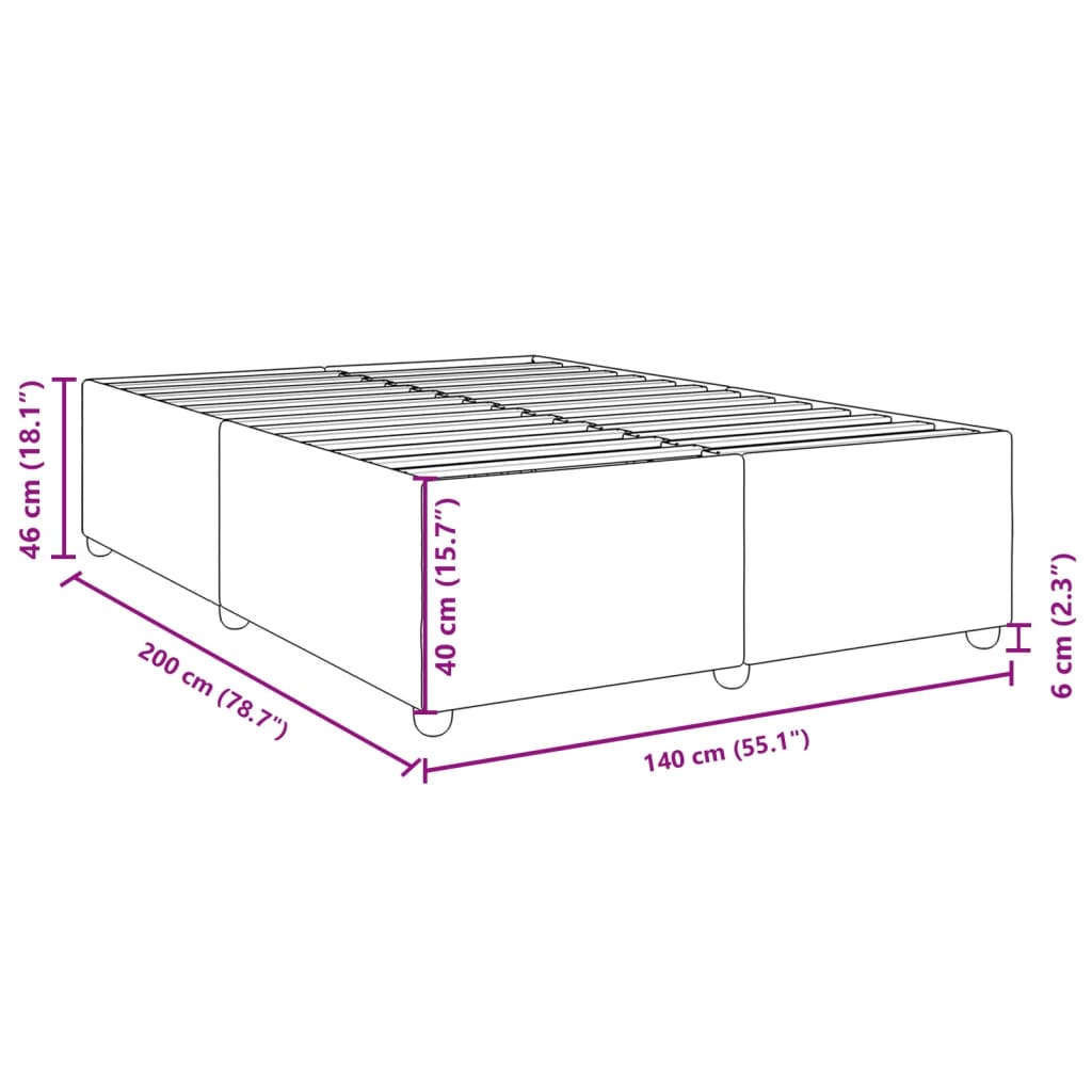 Bettgestell ohne Matratze Hellgrau 140x200 cm Stoff