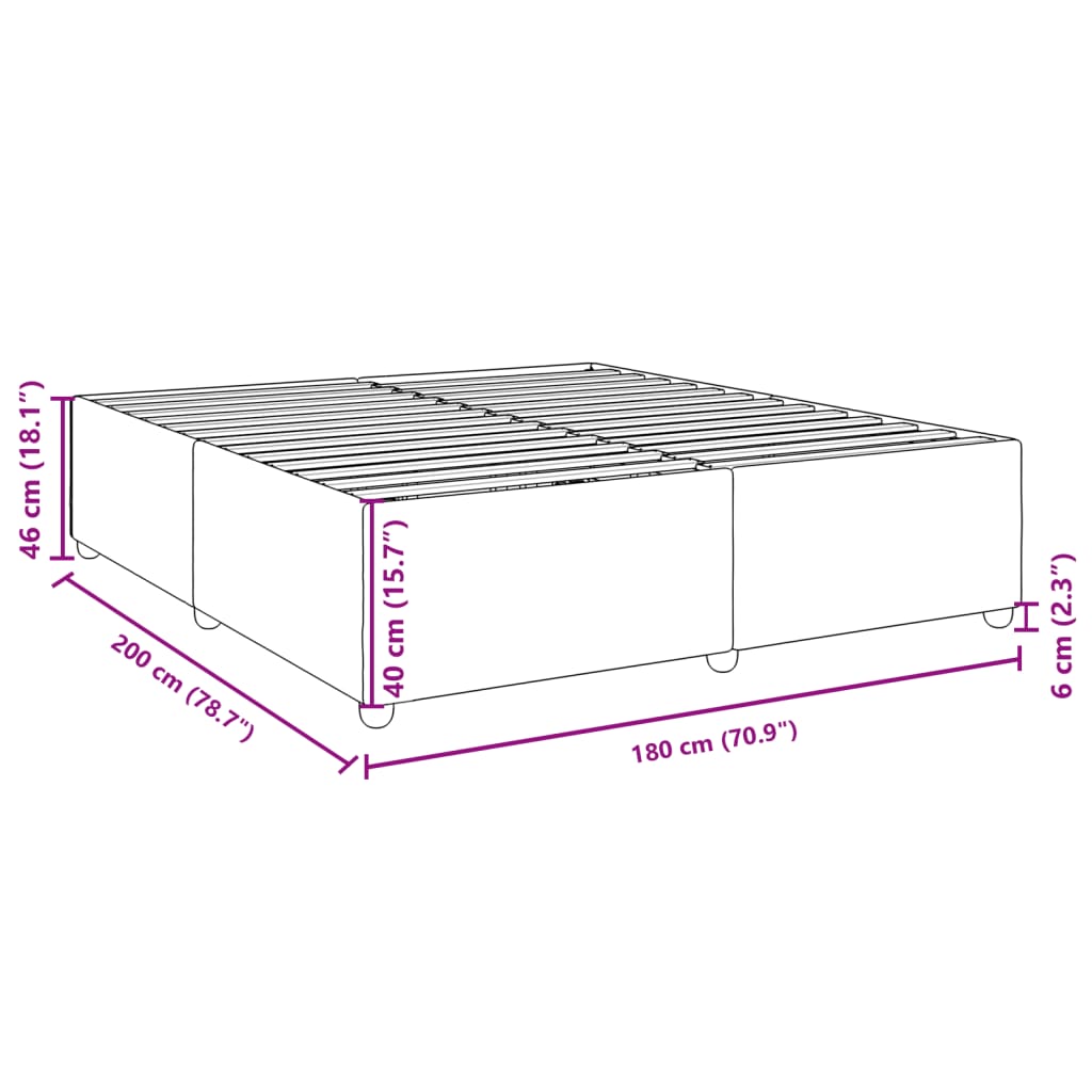 Bettgestell ohne Matratze Creme 180x200 cm Stoff