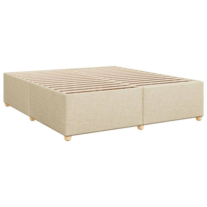 Bettgestell ohne Matratze Creme 200x200 cm Stoff