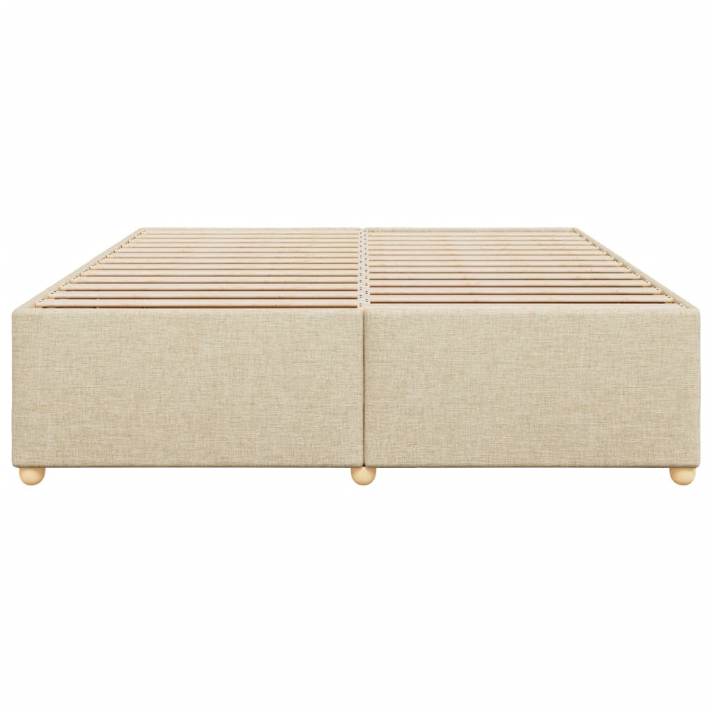 Bettgestell ohne Matratze Creme 200x200 cm Stoff