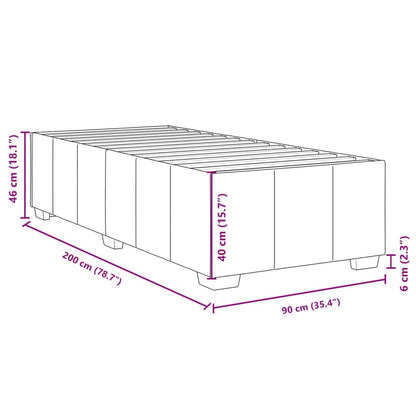 Bettgestell ohne Matratze Dunkelgrau 90x200 cm Stoff