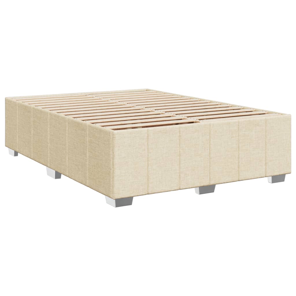 Bettgestell ohne Matratze Creme 140x200 cm Stoff