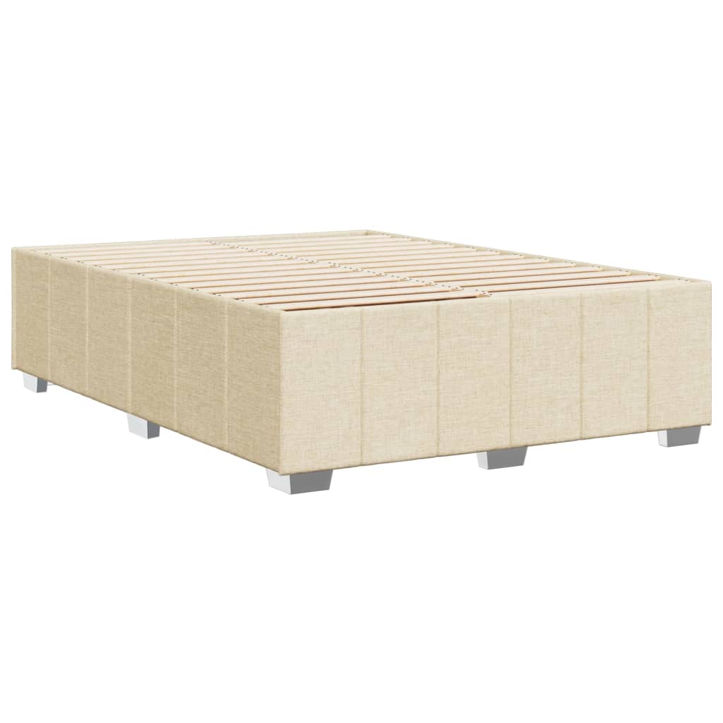 Bettgestell ohne Matratze Creme 140x200 cm Stoff