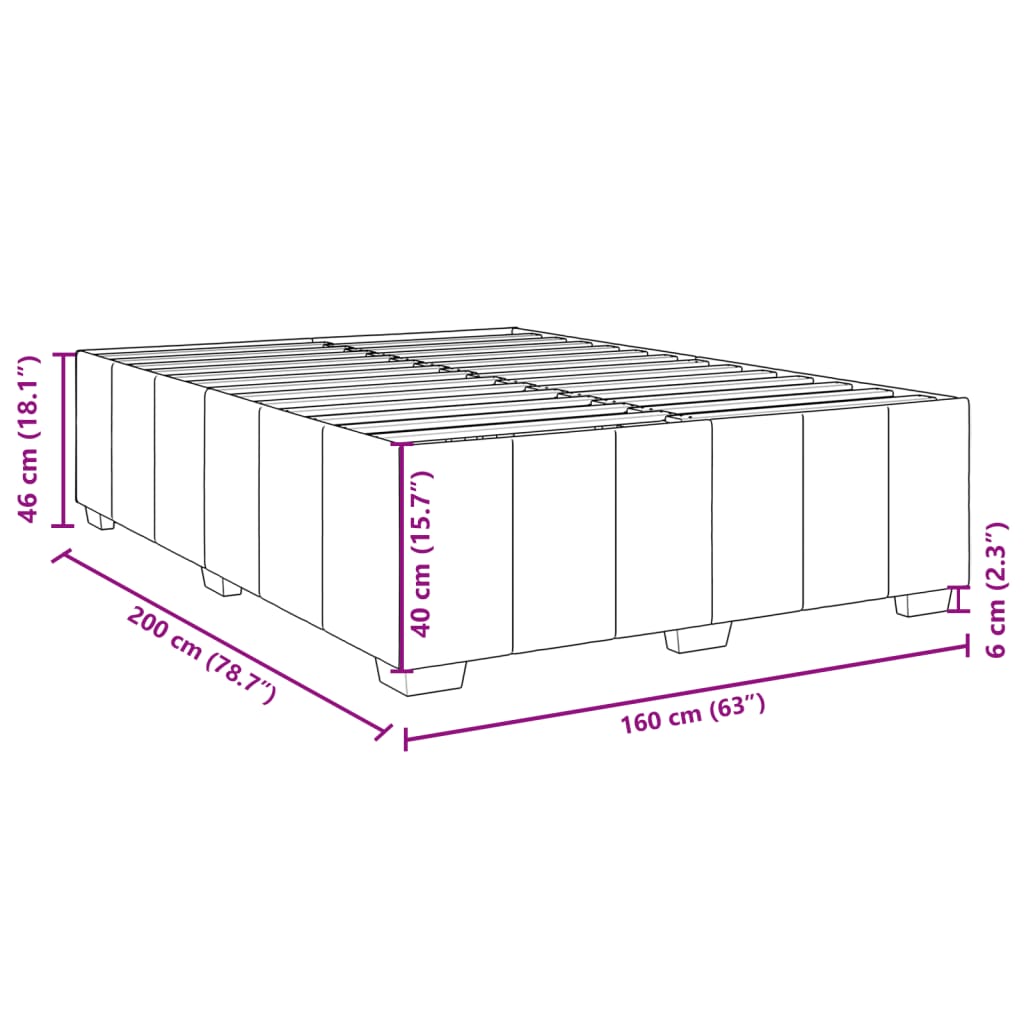 Bettgestell ohne Matratze Dunkelgrau 160x200 cm Stoff