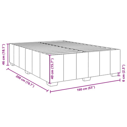 Bettgestell ohne Matratze Dunkelgrau 160x200 cm Stoff