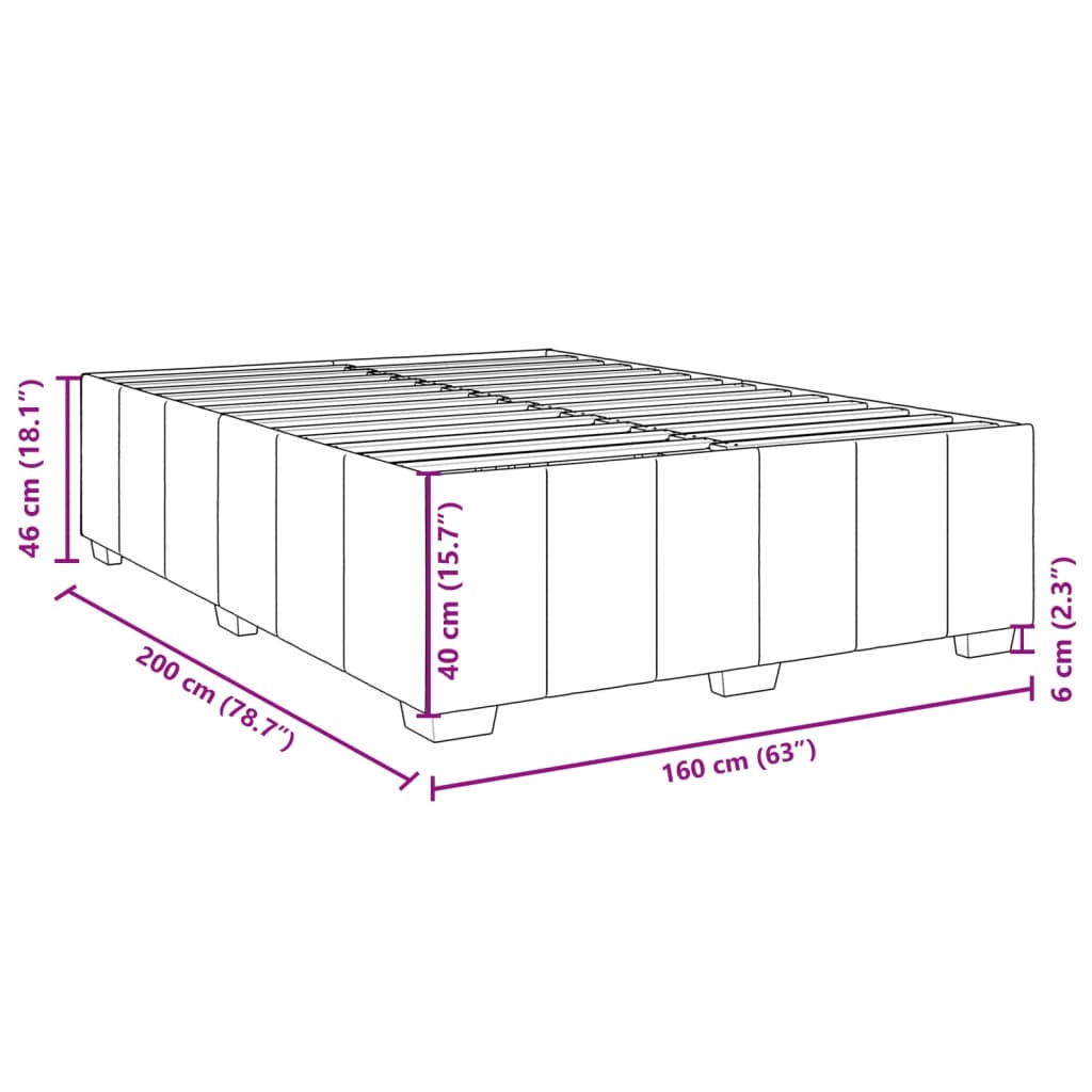 Bettgestell ohne Matratze Dunkelbraun 160x200 cm Stoff