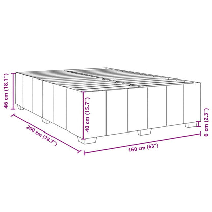 Bettgestell ohne Matratze Dunkelbraun 160x200 cm Stoff