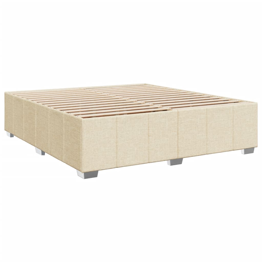 Bettgestell ohne Matratze Creme 180x200 cm Stoff