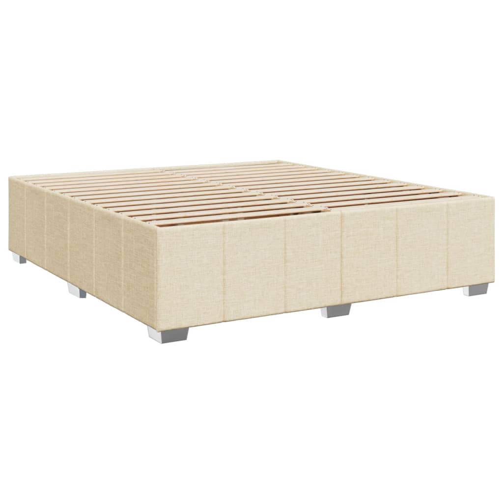 Bettgestell ohne Matratze Creme 200x200 cm Stoff