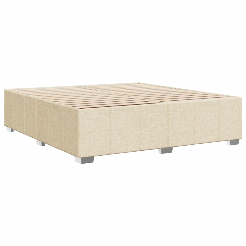 Bettgestell ohne Matratze Creme 200x200 cm Stoff