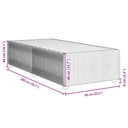 Bettgestell ohne Matratze Hellgrau 90x200 cm Stoff