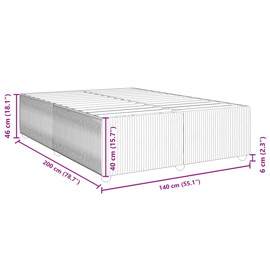 Bettgestell ohne Matratze Hellgrau 140x200 cm Stoff