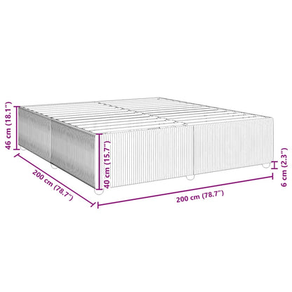 Bettgestell ohne Matratze Blau 200x200 cm Stoff