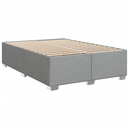 Boxspringbett mit Matratze Hellgrau 140x200 cm Stoff