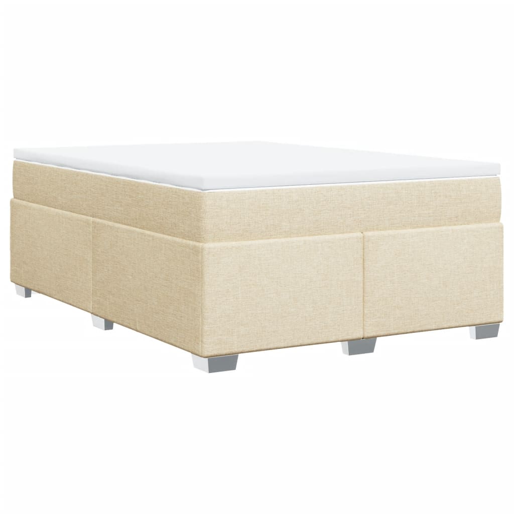 Boxspringbett mit Matratze Creme 140x200 cm Stoff