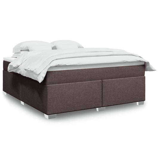 Boxspringbett mit Matratze Dunkelbraun 180x200 cm Stoff