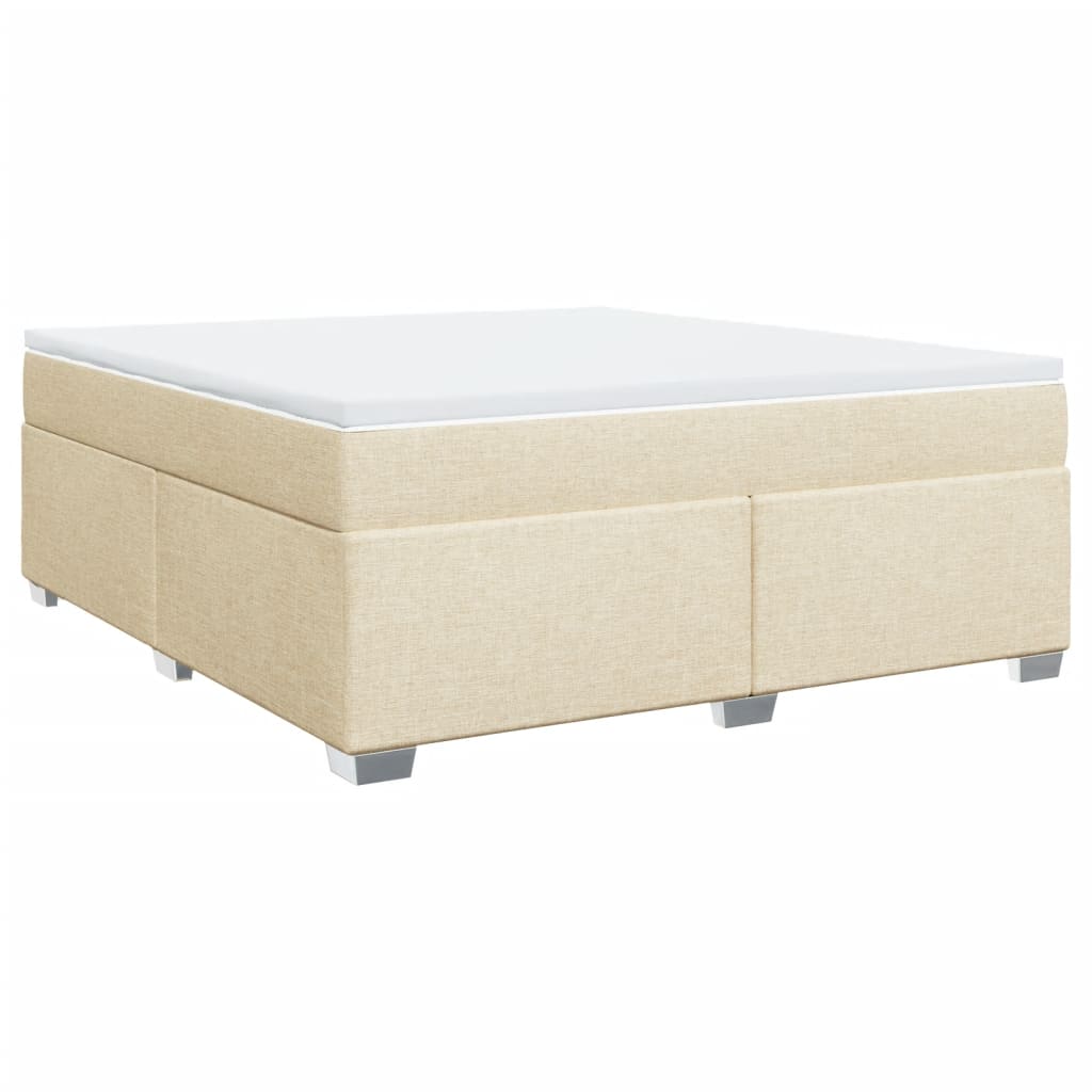 Boxspringbett mit Matratze Creme 180x200 cm Stoff