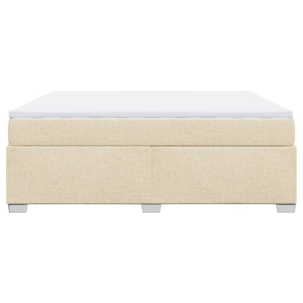 Boxspringbett mit Matratze Creme 180x200 cm Stoff