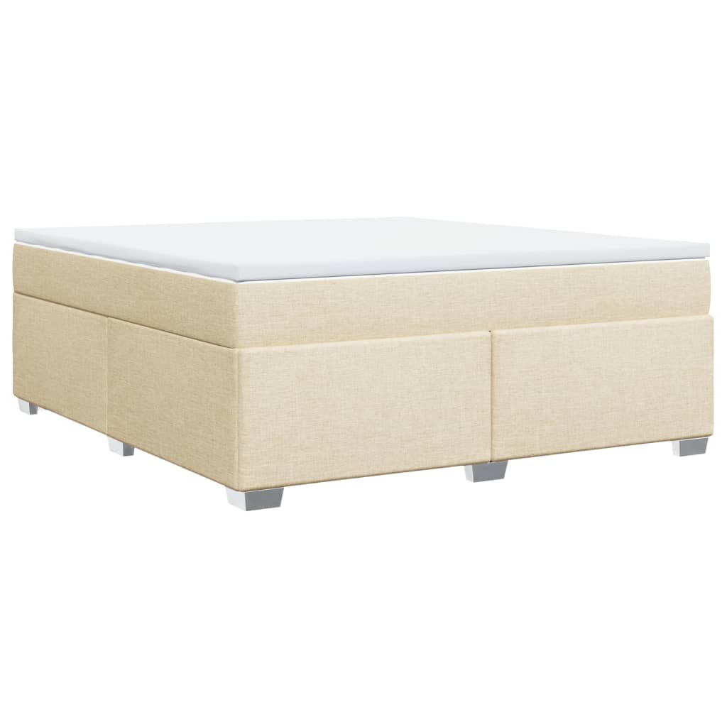 Boxspringbett mit Matratze Creme 180x200 cm Stoff