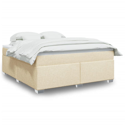 Boxspringbett mit Matratze Creme 180x200 cm Stoff