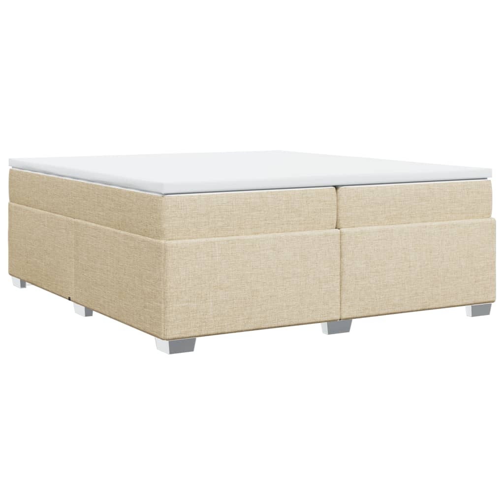 Boxspringbett mit Matratze Creme 200x200 cm Stoff