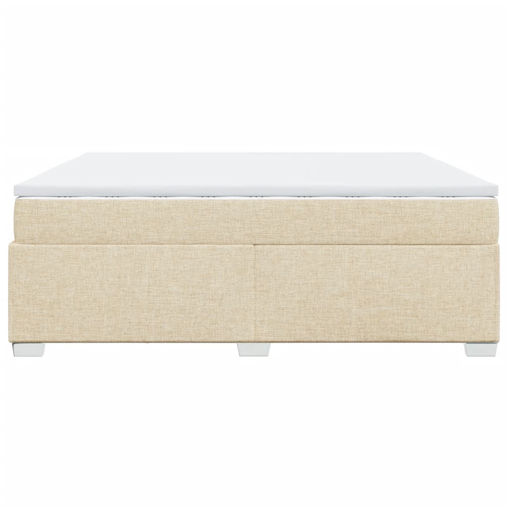 Boxspringbett mit Matratze Creme 200x200 cm Stoff