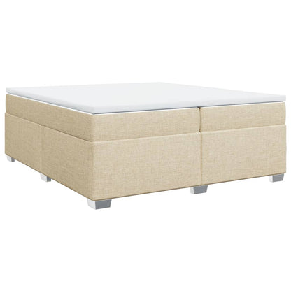 Boxspringbett mit Matratze Creme 200x200 cm Stoff