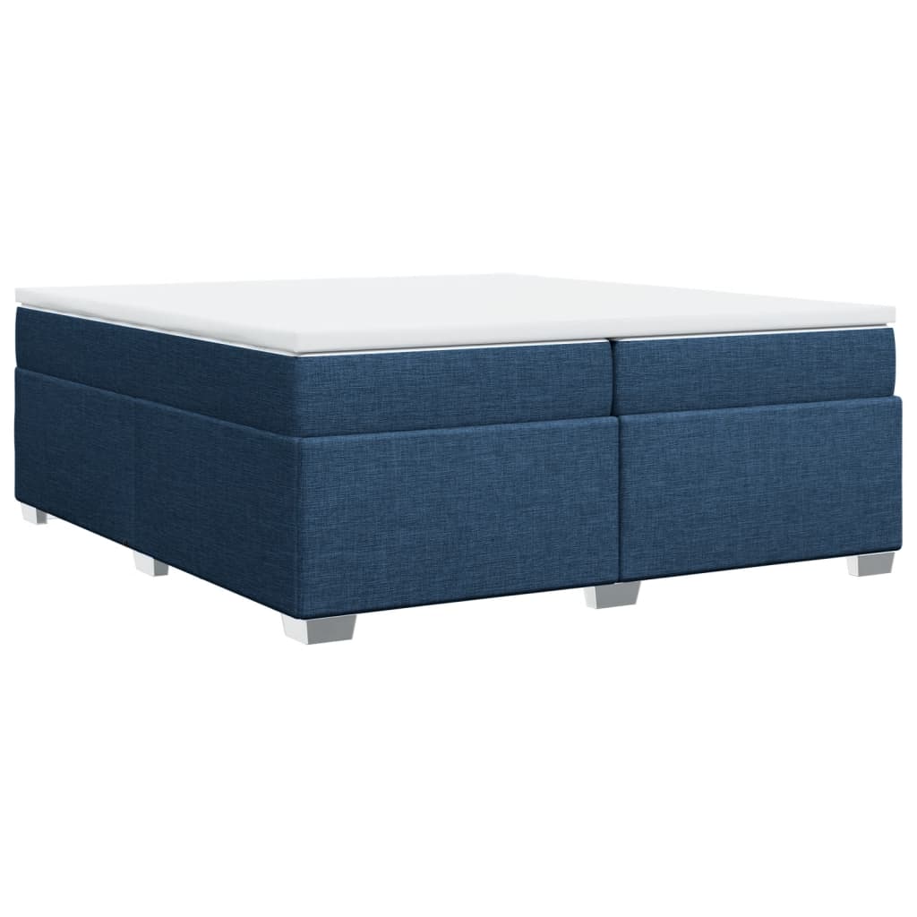 Boxspringbett mit Matratze Blau 200x200 cm Stoff