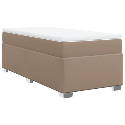 Boxspringbett mit Matratze Cappuccino-Braun 90x200cm Kunstleder