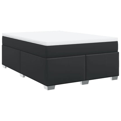 Boxspringbett mit Matratze Schwarz 140x200 cm Kunstleder