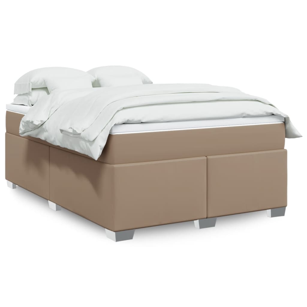 Boxspringbett Matratze Cappuccino-Braun 140x200cm Kunstleder