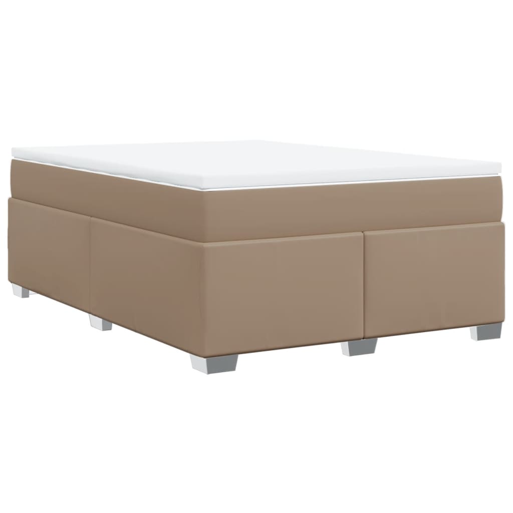 Boxspringbett Matratze Cappuccino-Braun 160x200 cm Kunstleder