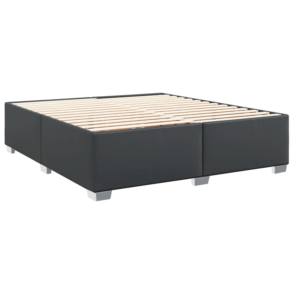 Boxspringbett mit Matratze Schwarz 200x200 cm Kunstleder