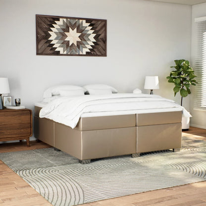 Boxspringbett Matratze Cappuccino-Braun 200x200cm Kunstleder