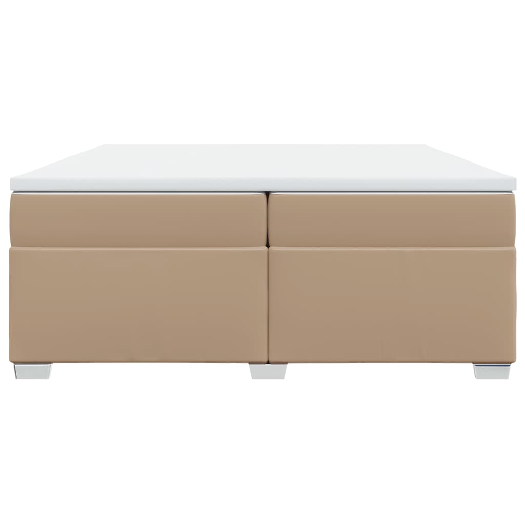 Boxspringbett Matratze Cappuccino-Braun 200x200cm Kunstleder