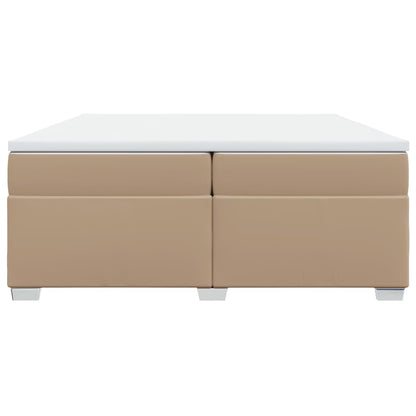 Boxspringbett Matratze Cappuccino-Braun 200x200cm Kunstleder