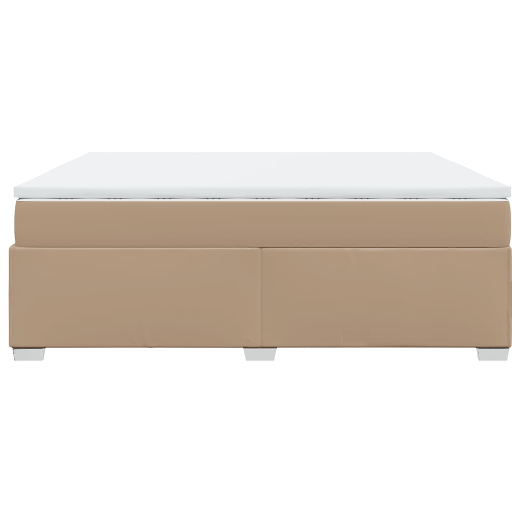 Boxspringbett Matratze Cappuccino-Braun 200x200cm Kunstleder