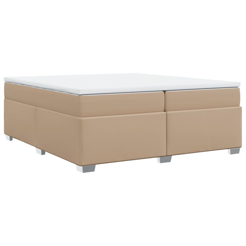 Boxspringbett Matratze Cappuccino-Braun 200x200cm Kunstleder