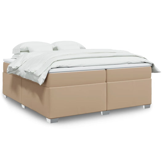 Boxspringbett Matratze Cappuccino-Braun 200x200cm Kunstleder