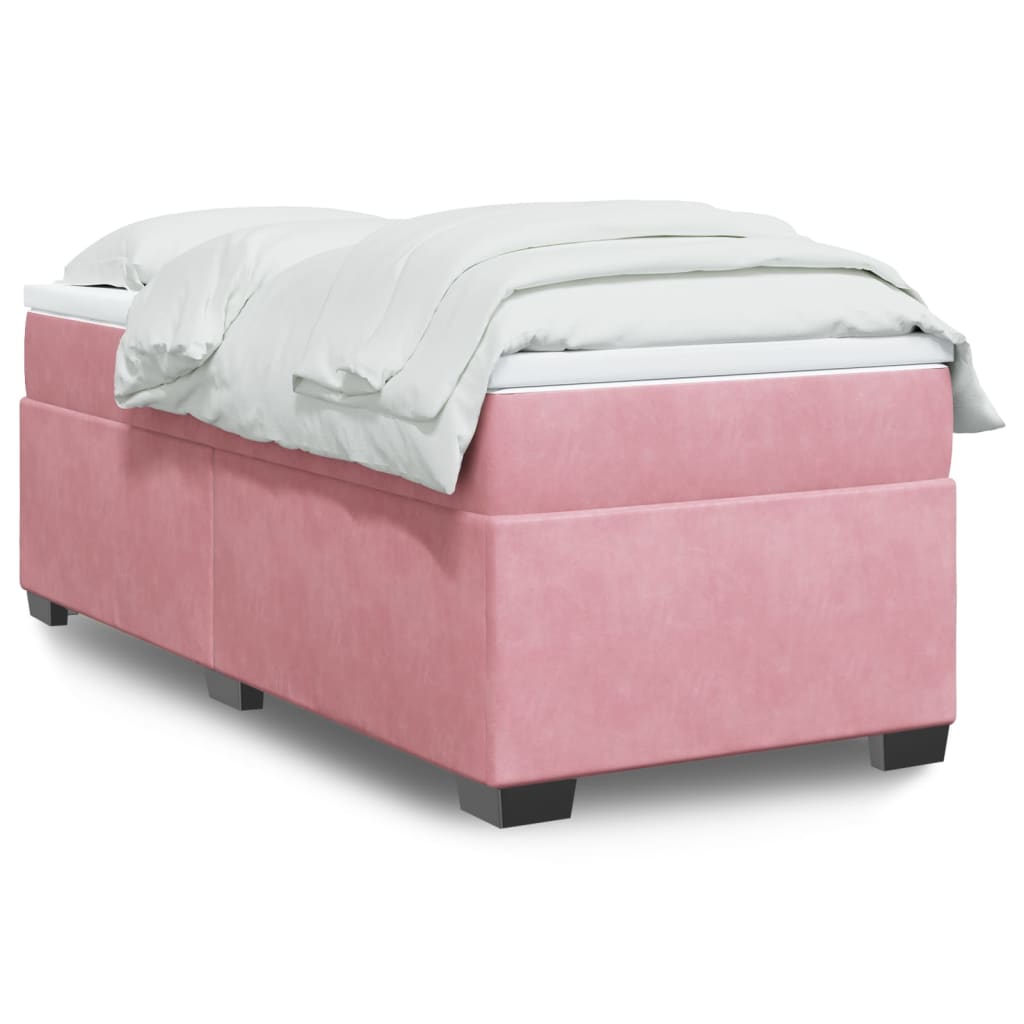 Boxspringbett mit Matratze Rosa 90x200 cm Samt