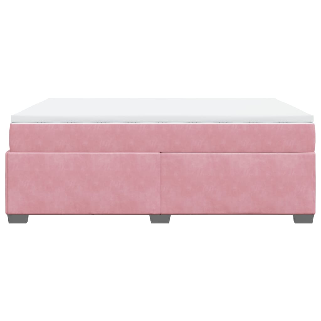 Boxspringbett mit Matratze Rosa 140x200 cm Samt